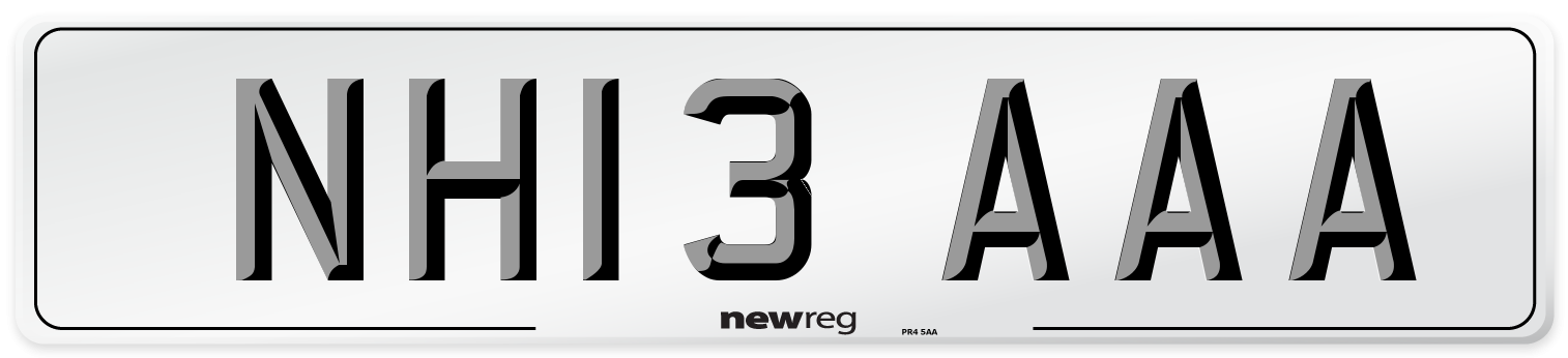 NH13 AAA Number Plate from New Reg